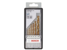 Vrtáky do kovu Bosch Robust Line HSS-TiN 135°, 6-dílná sada (GSB21-2RE, GSB21-2RCT, GSB19-2RE, GSB16RE)